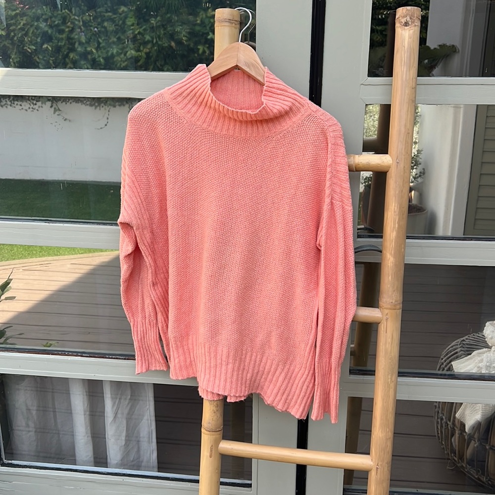 Peach anthro sweater! Super soft and hardly worn